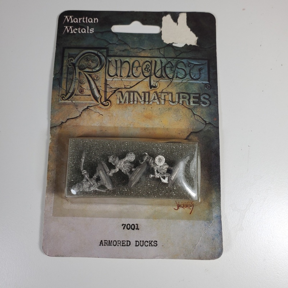 Martian Metals Runequest Miniatures 7001 Armored Ducks Lead Mini New Sealed VTG
